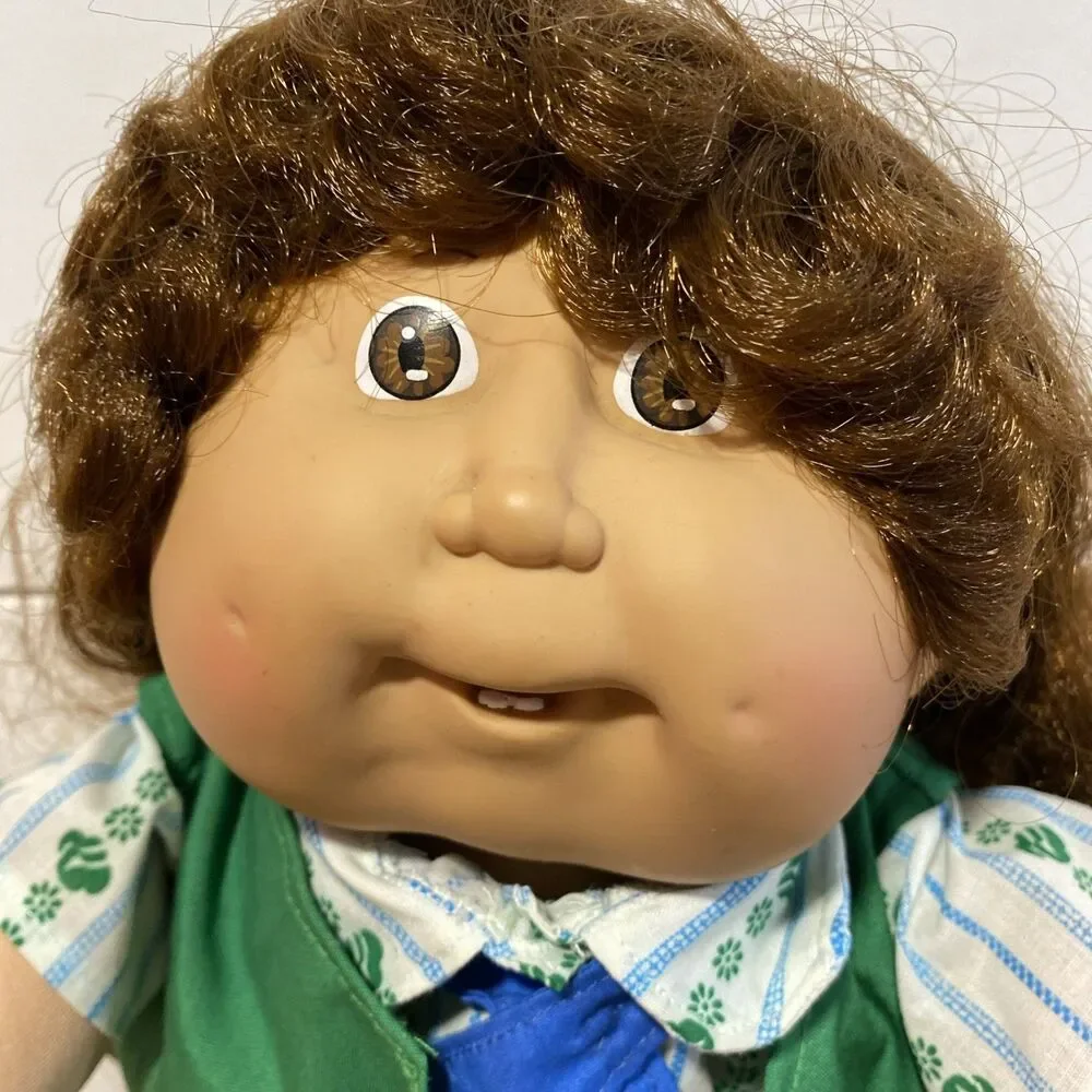 Cabbage Patch Doll 1986 Toothy Grin Girl Scout Corn Silk Hair Dimples Brown Eyes